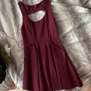 Maroon/plum colored skater dress
